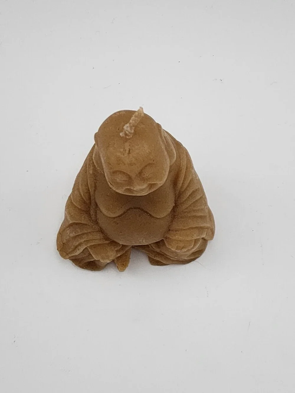 Handmade Natural Beeswax Smiling Buddha Candle Cross-Legged